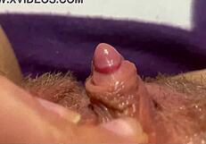 watch her big clit throb to intense closeup orgasm