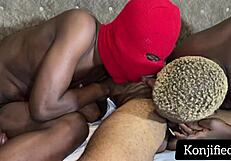 our bisexual threesome has me licking tight ebony pussy doggystyle