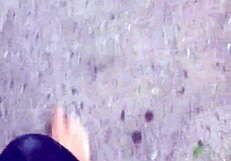 grubby calloused bare feet fetish dirt under soles begs licking