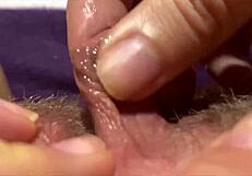 watch her big clit throb to intense closeup orgasm