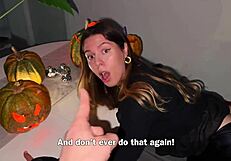 Halloween squirt fest with huge cock don't cum too soon