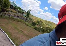 ever seen a cute thai teen suck big white cock outdoors?