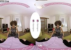 Hot ebony student pounded hard in vr with cum in mouth