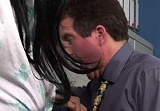 Secretary's Big Tits Bounce in Doggystyle Fuck