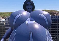 I can't believe Cortana battles Siri in this giantess ass and belly clash