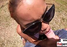 ever seen a cute thai teen suck big white cock outdoors?