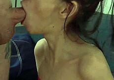 Candie Cross, ponytail yanked on knees, how hard can I facefuck and slap you?