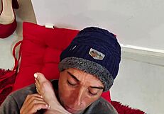 Tiffany Montavani's toes worshipped then ripped clothes monster cock pounding!