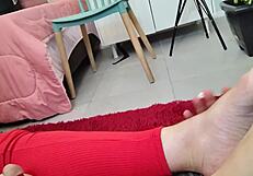 Tiffany Montavani's toes worshipped then ripped clothes monster cock pounding!