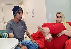 Tiffany Montavani's toes worshipped then ripped clothes monster cock pounding!