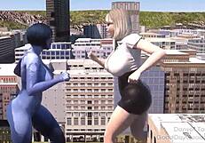I can't believe Cortana battles Siri in this giantess ass and belly clash