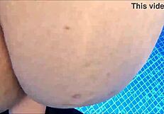 Juicy milf big ass gaping pussy fucked rough in pool dripping wet.
