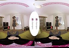 Hot ebony student pounded hard in vr with cum in mouth