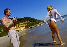 Mom's Shaved Pussy Gaped On Beach By Monster Cock Doggystyle!