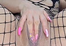 colombian milf rams huge dildo doggy into ass till it explodes with rosebud