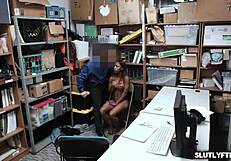 LP Officer Pounds Sarah Banks' Ebony Pussy with Monster Cock in Office
