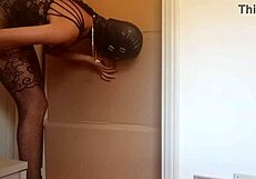 Nylon Catsuit Heels Gloryhole Cock Suck Fuck Mouth Cum Explosion!