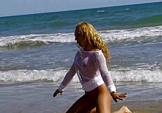 Mom's Shaved Pussy Gaped On Beach By Monster Cock Doggystyle!