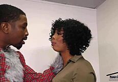 ebony bisexual babes gang up on massive black cock in wild threesome