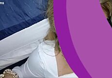 Pretty Young Petite Tatted White Girl Takes Quick Facial Cumshot After Blowjob