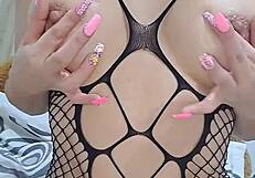 colombian milf rams huge dildo doggy into ass till it explodes with rosebud