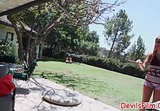 how's this busty tanned teen's shaved pussy get fucked in every position with facial finish?