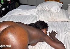 Thighs Dripping with Jizz After Cute Black Doggystyle