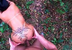 Slut Moans in Forest Taking Endless Cock Pounds and Creampies