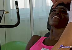 Big Ass Big Tits Ebony Fitness Babe Rides Monster Cock Gym Interracial