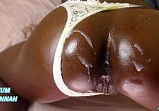 Deep Raw Anal Pounding with Panty Aside and Cum Rain!