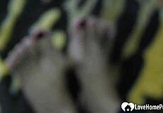 homemade asian mature slut spreads sexy feet close-up for fetish worship
