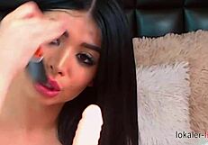 cam whore goes wild playing with her huge dildo