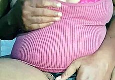 juicy indian girl shows her hairy spot and big boobs up close.