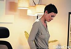 Innocent Teen Intern Fucked by Milf Boss's Husband at Office