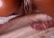Deep Raw Anal Pounding with Panty Aside and Cum Rain!