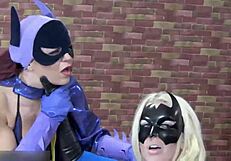 batgirl sarah brooke submits to alura jenson domination doggystyle cum.
