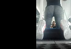 mexican teen flaca bends over in gym leggings for doggystyle pounding on her tight ass