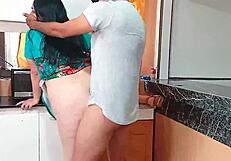 i sneak into the kitchen and pound my stepmom's wet pussy hard