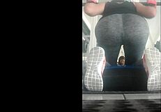 mexican teen flaca bends over in gym leggings for doggystyle pounding on her tight ass