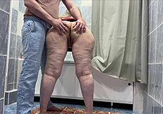 Stepson Catches Stepmom Bathroom Ass Pounding Before Anal