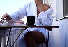 Blonde Big Tits Bombshell Deepthroats Monster Cock For Cum Breakfast Swaps