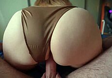 big ass girl slurps cock before rough doggystyle and creampie pounding?