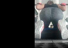 mexican teen flaca bends over in gym leggings for doggystyle pounding on her tight ass