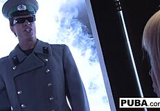 russian kosmonaut nikita von james gags on general's huge cock and tits