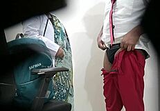 lady doctor examines schoolboys throbbing cock closely