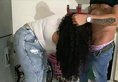 Rescuing that huge ass sexy Venezuelan housewife from mall for bareback pussy licking