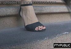 Latina TEEN SKIRT HIKED For PUBLIC OUTDOOR Masturbation!