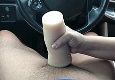 Pocket Pussy Handjob Milf Squeezes Monster Cock Outdoors