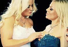 cindy behr and mel rook share fingering fun in lingerie and stockings