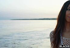 lia's BBC THREESOME with coworkers bends over deep